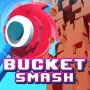Bucket Smash is a casual game about breaking pixelated walls. You use a spinning blade to slice through beautiful brick mosaics. The game is designed to be a stress-free playground with satisfying sound effects. Your goal is to gather as many bricks as possible in your collection bucket.