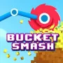 Bucket Smash is a casual game about breaking pixelated walls. You use a spinning blade to slice through beautiful brick mosaics. The game is designed to be a stress-free playground with satisfying sound effects. Your goal is to gather as many bricks as possible in your collection bucket.