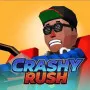 Drive without brakes in Crashy Rush. This endless 3D racing game moves between mountain terrain and road sections. Survive changing roads filled with trees, rocks, traffic, barriers, coins, and helpful shield pickups.