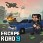 Escape Road 3 a high-speed driving survival game. Your mission is to drive a blocky car to escape a massive police chase. You must steer through a crowded city to avoid crashing into walls. Many enemy vehicles will try to box you in from all sides.