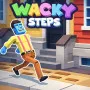 Wacky Steps is an endless arcade running game. You guide a clumsy ragdoll through a street filled with obstacles. Your main goal is to avoid falling while moving forward. You must time your steps to cross dangerous gaps and collect rewards.
