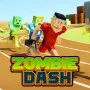 Run through a busy 3D track in Zombie Dash. The road is always moving, and the zombies are never far away. Your character keeps running while you guide the movement from side to side.